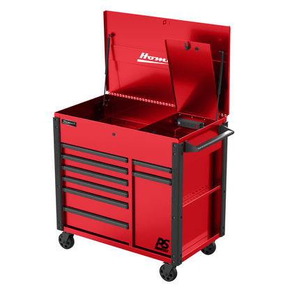 Homak  44” RS Pro Series 8 Drawer Flip Top Power Service Cart - BK06044080