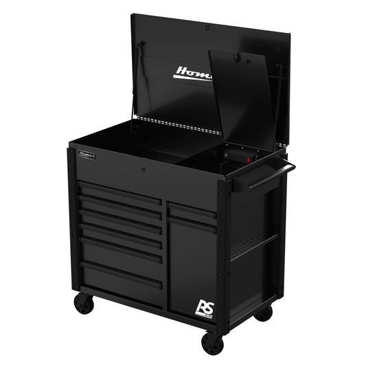 Homak  44” RS Pro Series 8 Drawer Flip Top Power Service Cart - BK06044080