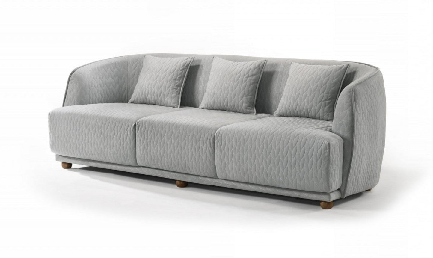 Modway Furniture 85" Luxurious Gray Geometric Sofa with Toss Pillows & Chic Brown Legs - Comfortable & Stylish Design! - 480914-HOMEROOTS