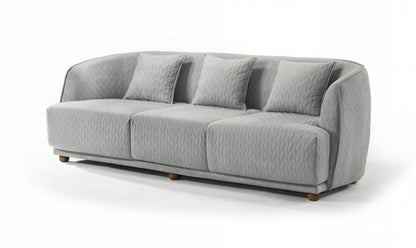 Modway Furniture 85" Luxurious Gray Geometric Sofa with Toss Pillows & Chic Brown Legs - Comfortable & Stylish Design! - 480914-HOMEROOTS