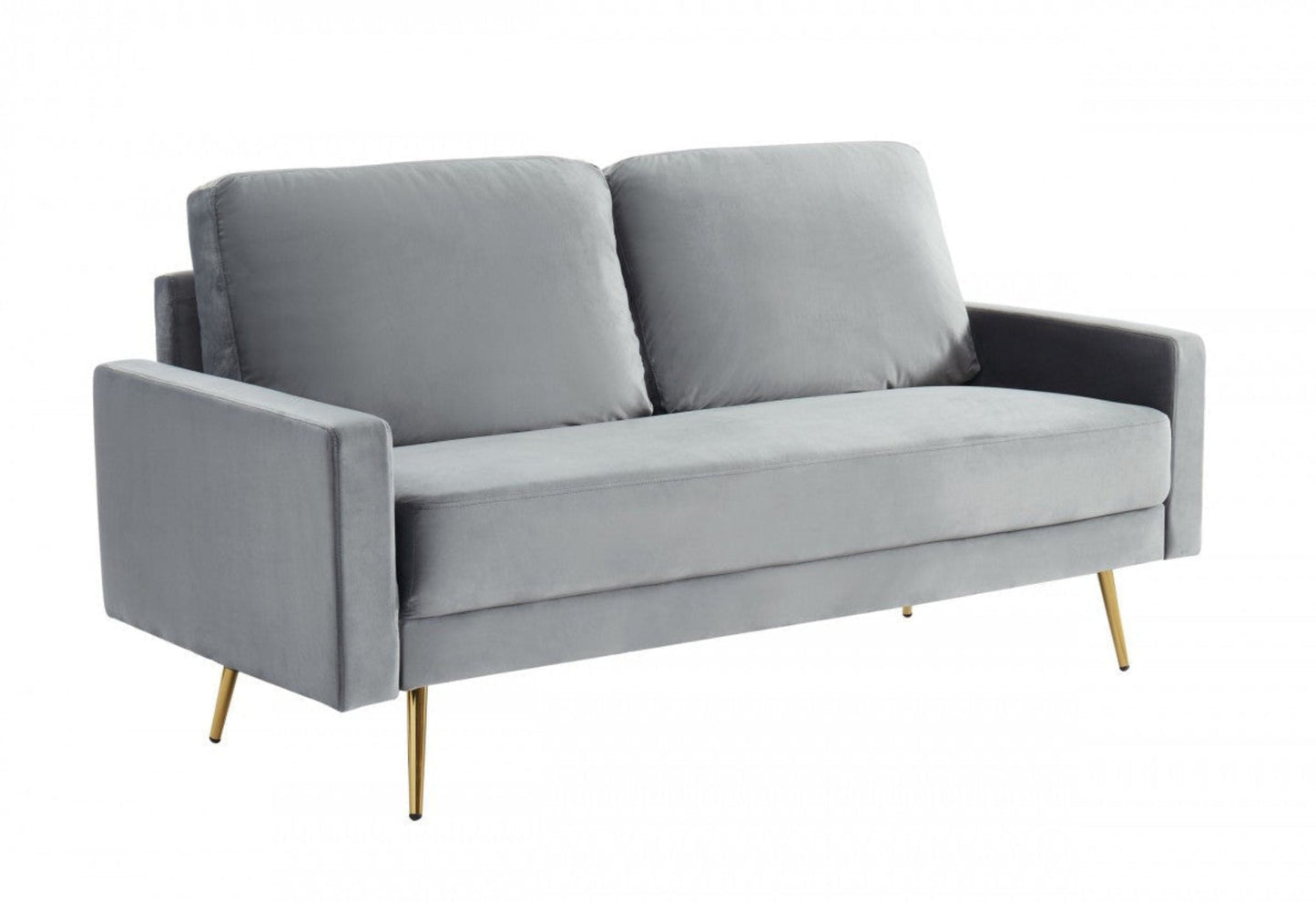 Modway Furniture 72" Gray Velvet Sofa with Elegant Brass Legs - Luxurious Comfort & Modern Design for Your Space - 480917-HOMEROOTS