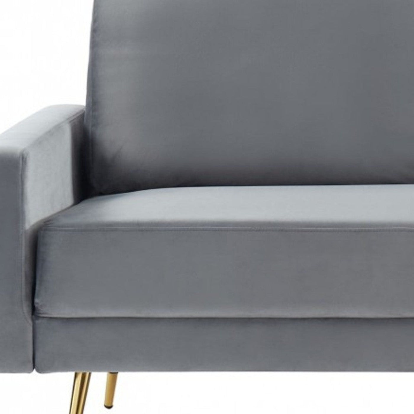 Modway Furniture 72" Gray Velvet Sofa with Elegant Brass Legs - Luxurious Comfort & Modern Design for Your Space - 480917-HOMEROOTS