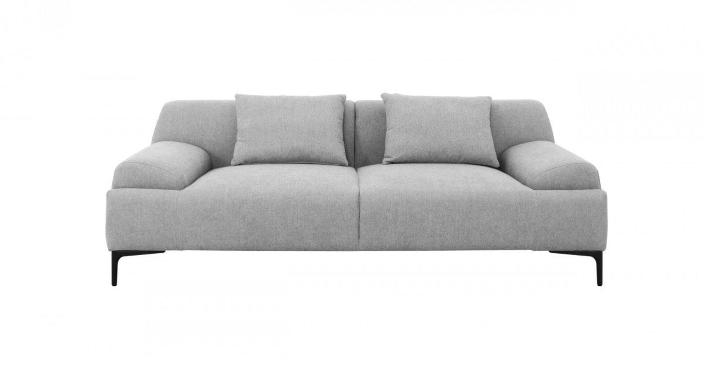 Modway Furniture 86" Gray Sofa with Toss Pillows, Stylish Black Legs – Comfort & Contemporary Design for Any Space - 480922-HOMEROOTS