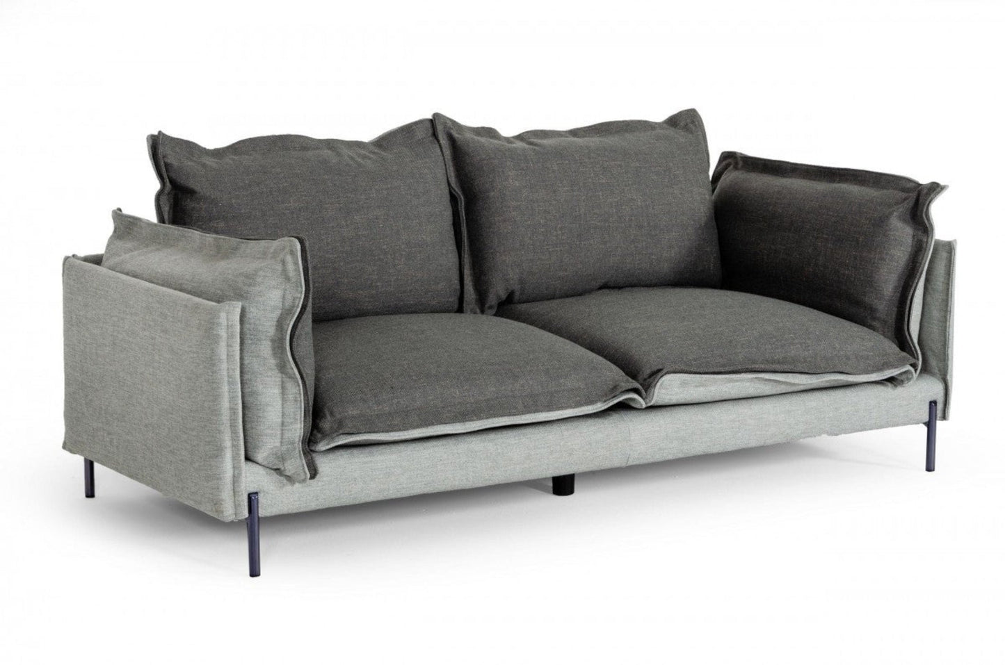 Modway Furniture 87" Luxurious Dark Gray Polyester Blend Sofa with Stylish Silver Legs – Perfect for Any Living Space! - 480928-HOMEROOTS