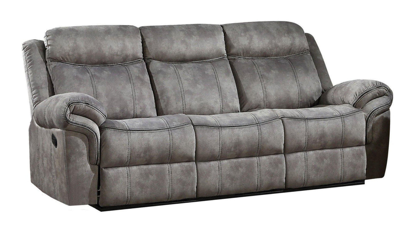 Modway Furniture 87" Gray Velvet Reclining Sofa with USB Charging, Elegant Black Legs & Plush Comfort for Your Home -491314-HOMEROOTS