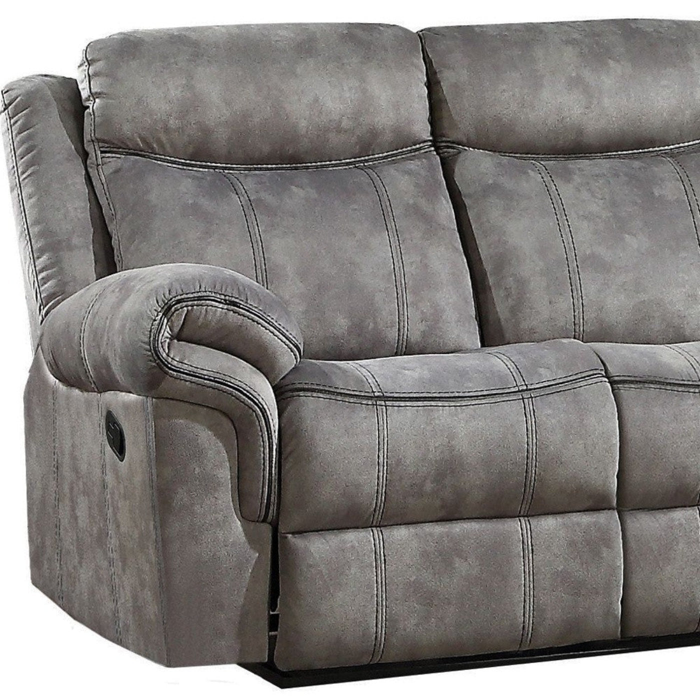 Modway Furniture 87" Gray Velvet Reclining Sofa with USB Charging, Elegant Black Legs & Plush Comfort for Your Home -491314-HOMEROOTS