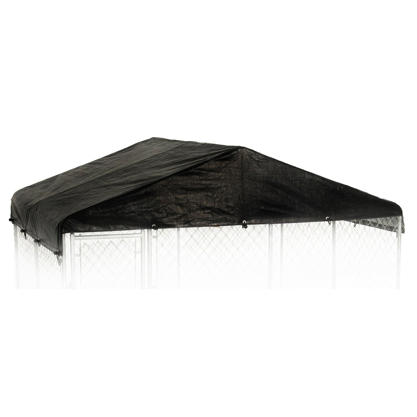 Lucky Dog 10' x 10' Chain Link Dog Kennel (2 Pack) & Waterproof Roof (2 Pack) - 174385