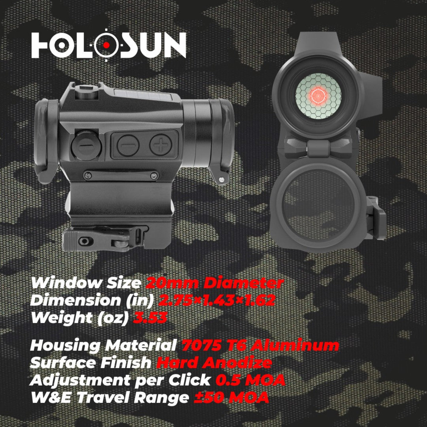 Holosun HS515CM Military Grade Micro Red Circle Dot Sight/Solar Panel/QD Mount Optics Lens Cleaning Pen, Extra Battery and Lens Cleaning Cloth Bundle - HS515CM_Towel_W4U-LCP_2032