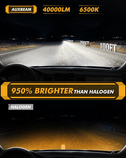 Auxbeam H11+H11 LED Headlight Bulbs 240W 40000LM GX-ULTRA Series 6500K Cool White | 4 Bulbs - GP00010786
