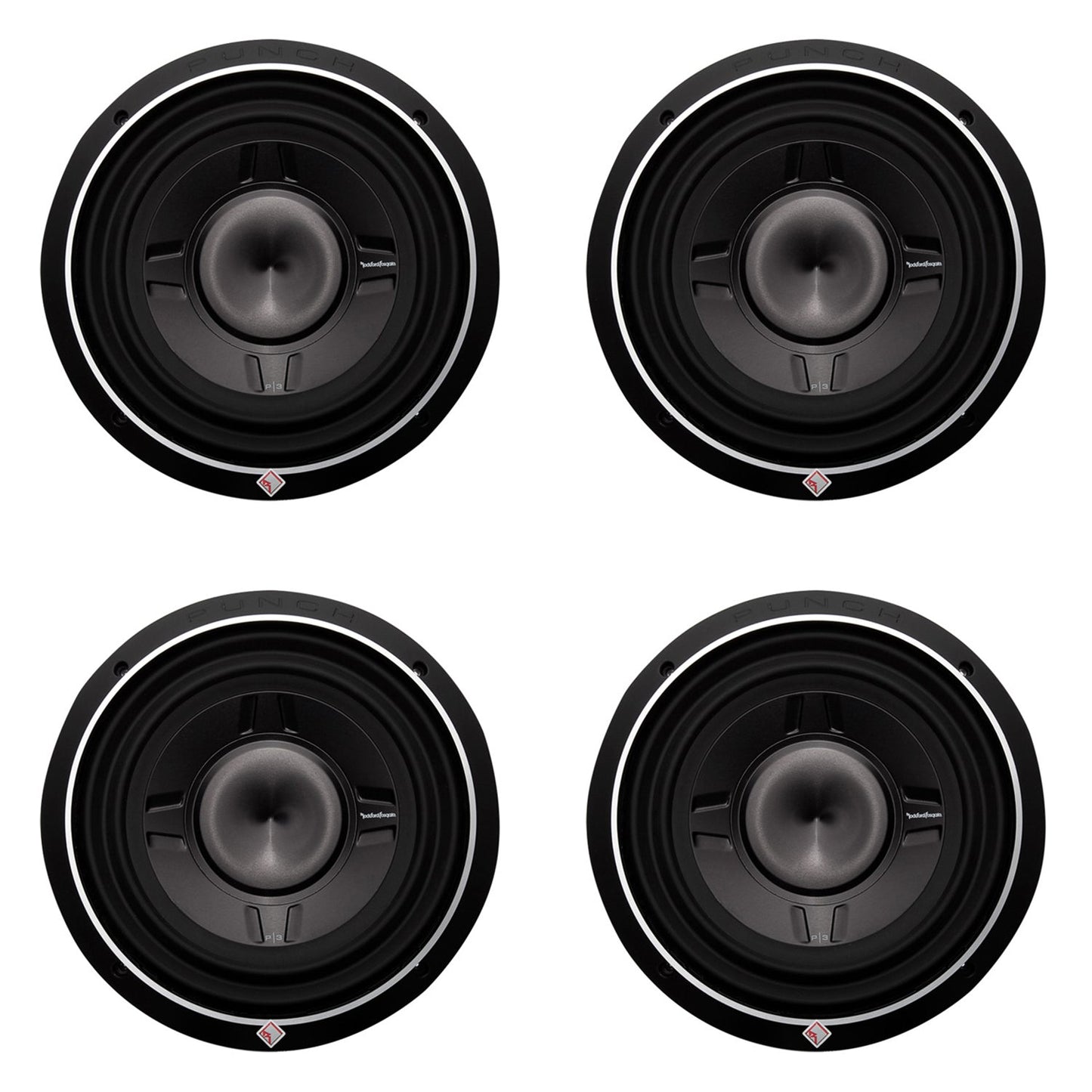 Rockford Fosgate 12" 800W Car Shallow/Slim Audio Subwoofer Sub P3SD212 4 Pack - 193899