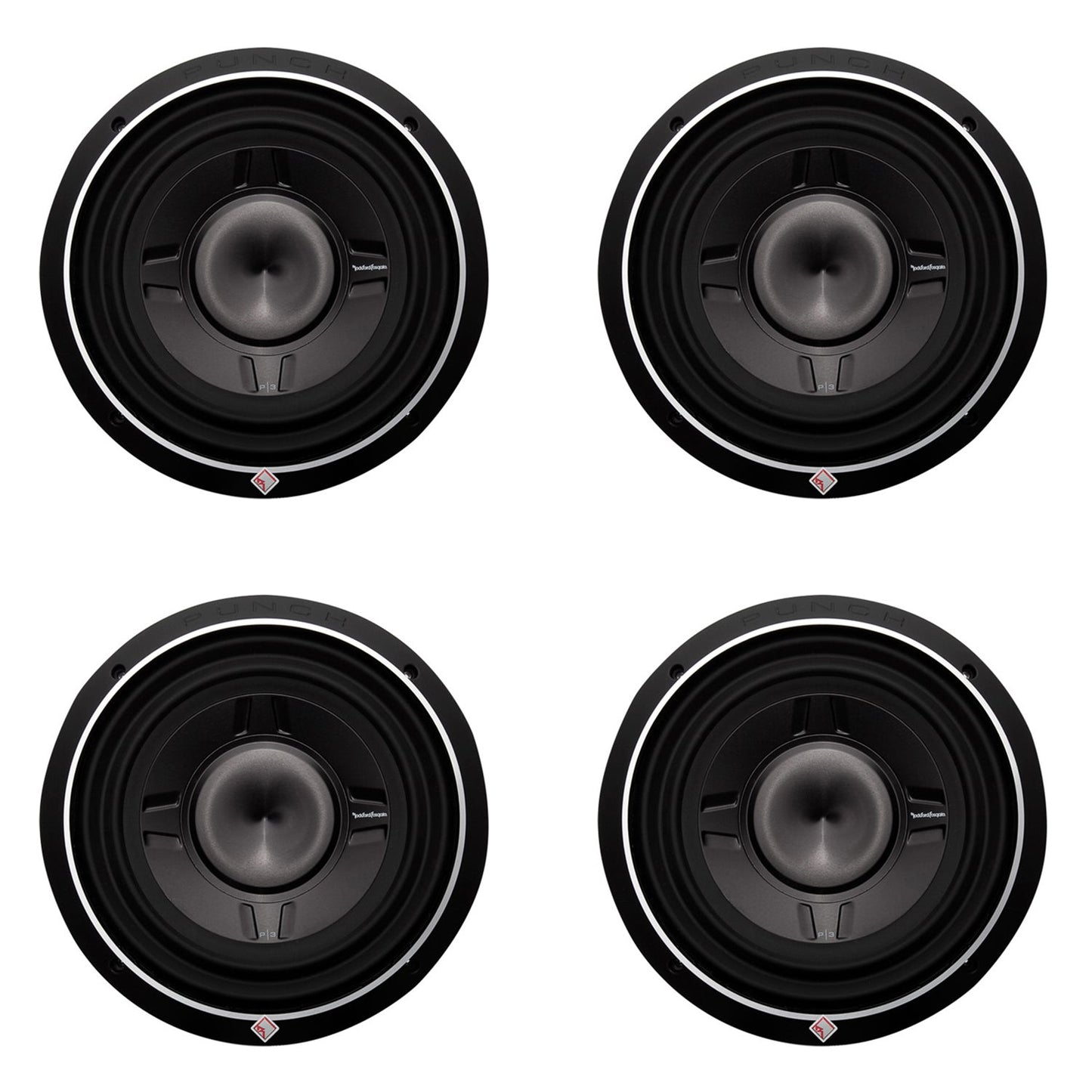 Rockford Fosgate 12 Inch 800 Watt Car Audio Shallow Subwoofer P3SD412 4 Pack - 194132