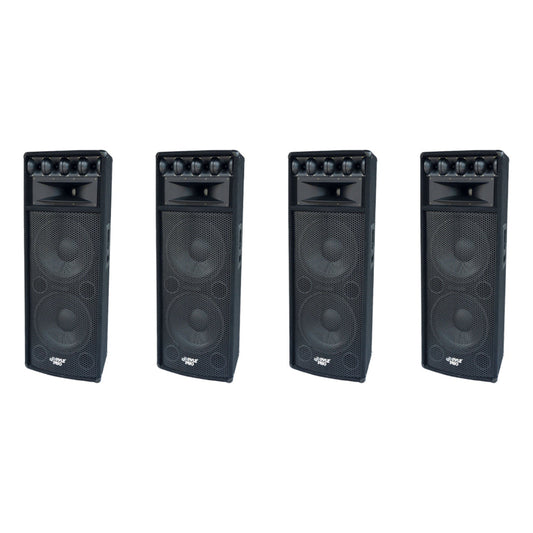 Pyle 1600W Outdoor 7 Way PA Loud-Speaker Cabinet with Dual 12" Woofers (4 Pack) - 218426
