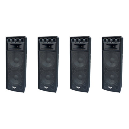 Pyle 1600W Outdoor 7 Way PA Loud-Speaker Cabinet with Dual 12" Woofers (4 Pack) - 218426