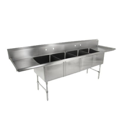 John Boos 3B244-1D24L Three-Compartment Sink with 24" Left Drainboard