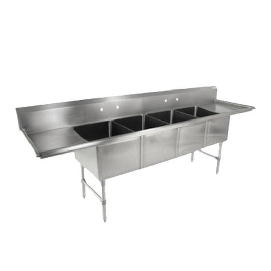 John Boos 3B244-1D24L Three-Compartment Sink with 24" Left Drainboard
