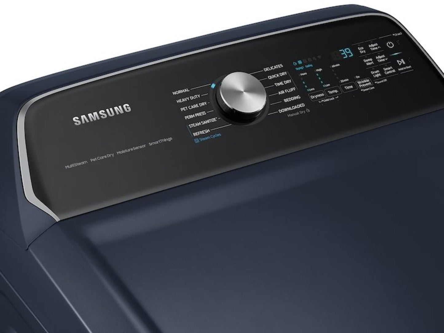 SAMSUNG 7.4 cu. ft. Smart Electric Dryer with Pet Care Dry and Steam Sanitize+ in Brushed Navy - DVE54CG7150D-KT