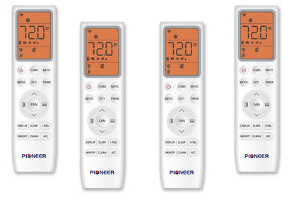 Pioneer Quad Split 36000 BTU 3-Ton Quantum Ultra Wi-Fi 22.5 SEER Energy-Star Multi (4) Zone Wall Mount Air Conditioner Heat Pump 230-Volt - WYT040GLSI24M4-9W-9W-9W-9W