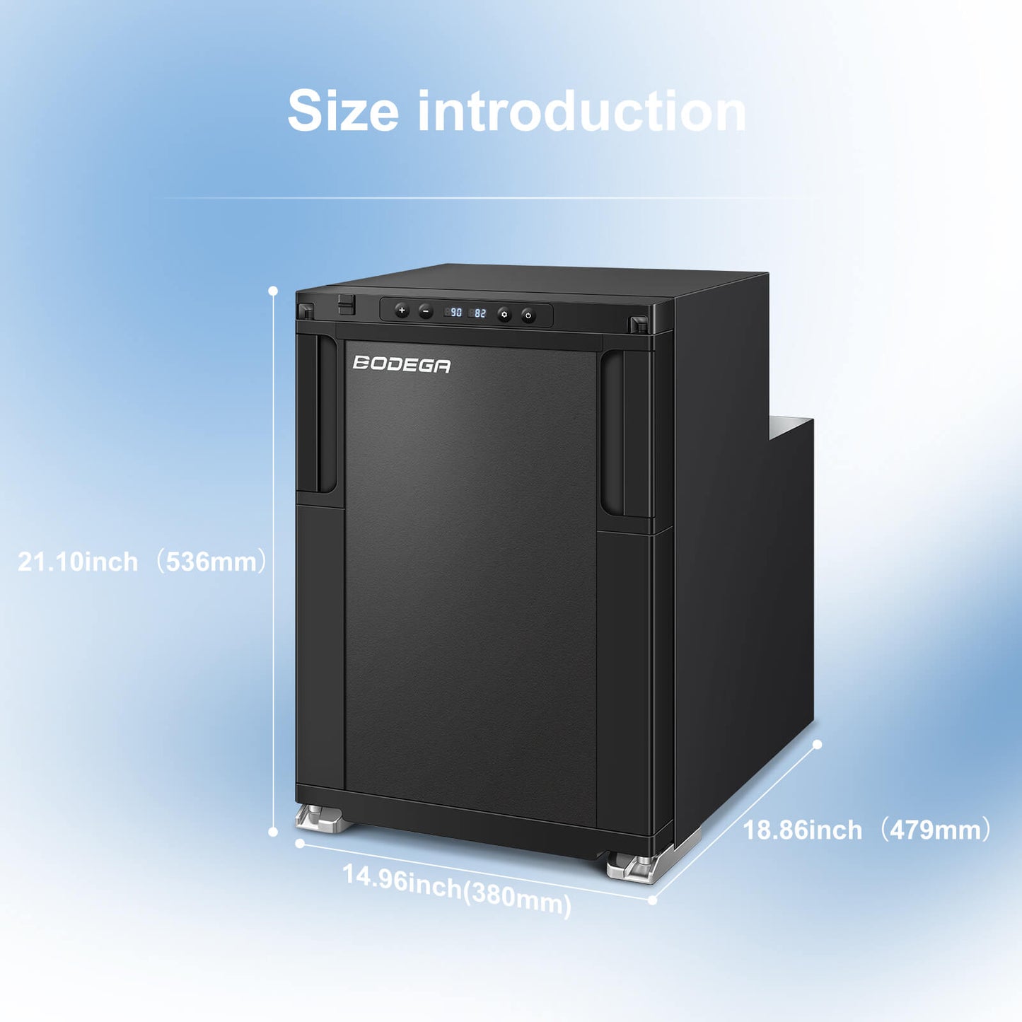 BODEGA 12 Volt RV Refrigerator 45L/1.6cu.ft RV Fridge and Freezer - R50