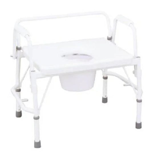 Patterson Medical Supply - Bariatric Commode Chair Fixed Arm Steel Frame 26 Inch Seat Width - 555435
