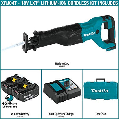 Makita XRJ04T 18V LXT Lithium-Ion Cordless Recipro Saw Kit (5.0Ah)