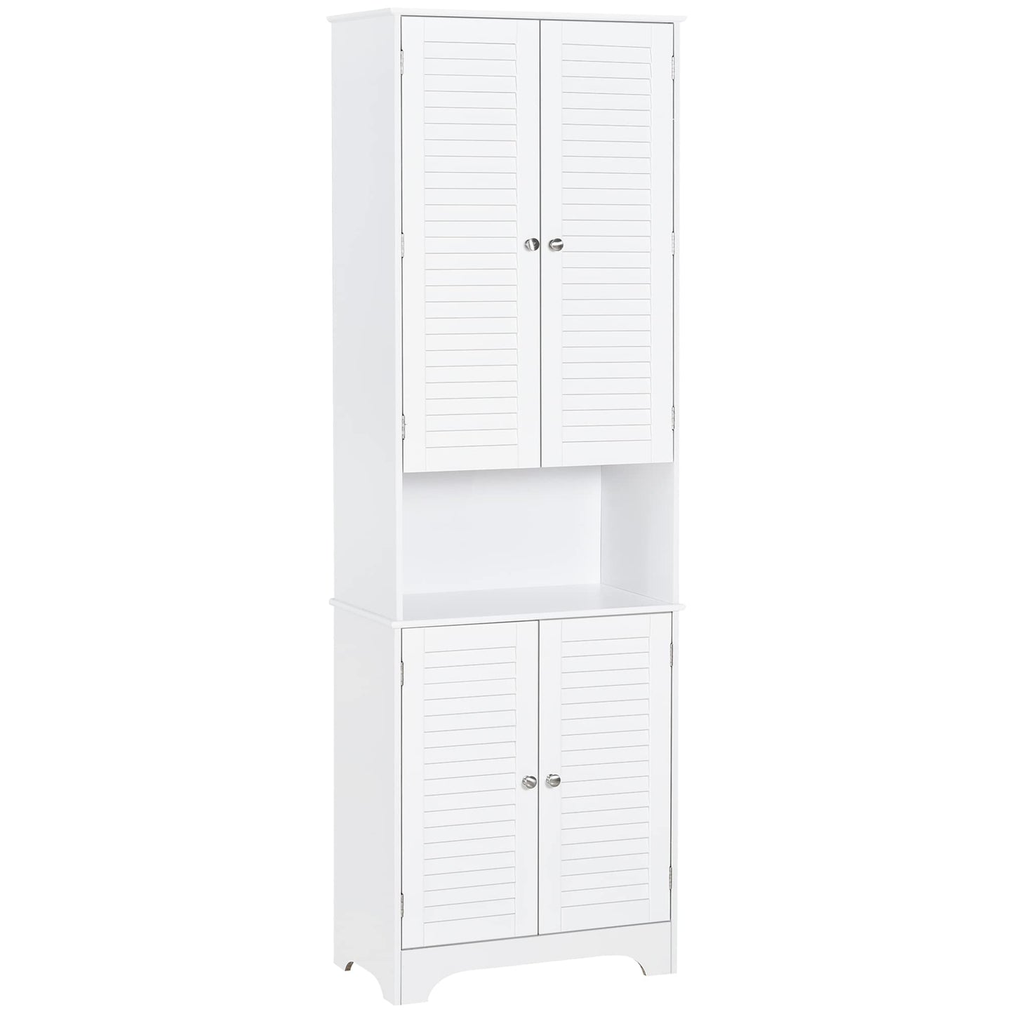 HomCom Tall Narrow Bathroom Storage Cabinet with Doors and Shelf Adjustability - B08BCH9T6H-1