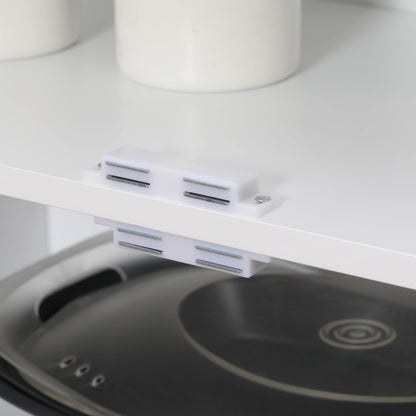 HOMCOM 70" Kitchen Pantry Cabinet, Freestanding Storage Cabinet with 4 Doors and 2 Adjustable Shelves for Dining Room, White - B09YXPKT9T