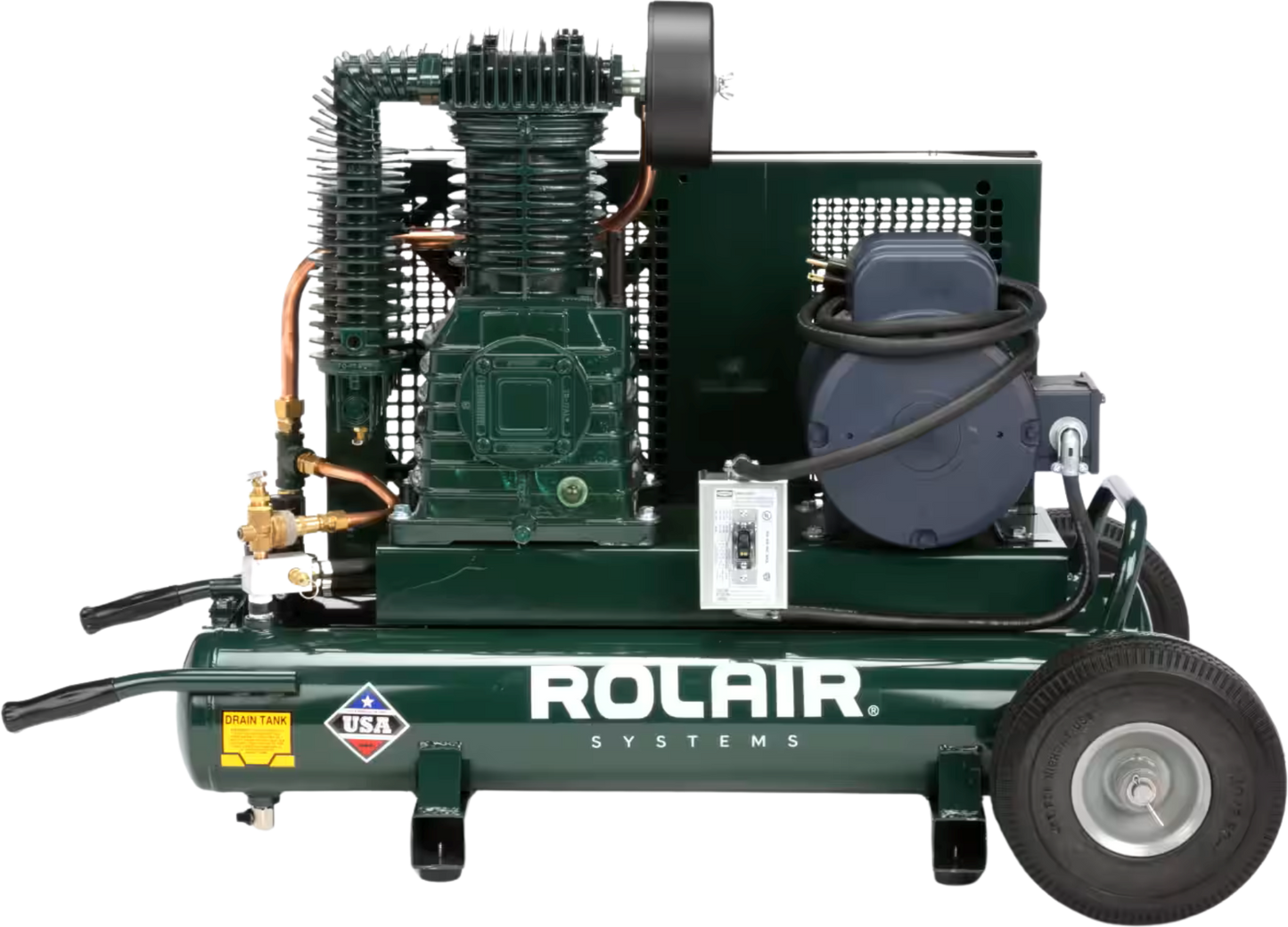 Rolair 5230K30CS Air Compressor Wheelbarrow Electric 5 HP 9 gal. Two-Stage 230V 1-Phase with Regulator and Gauge Set New - 5230K30CS-0001