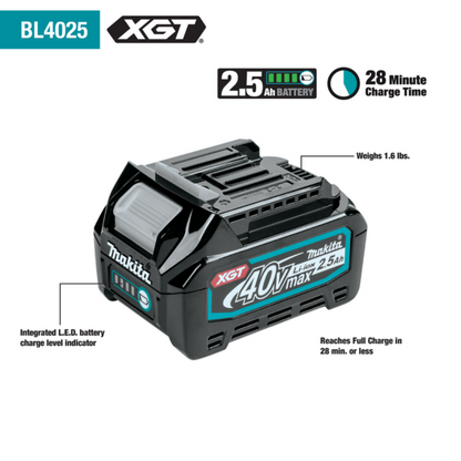 Makita 40V MAX XGT Brushless Cordless 4-Speed Impact Driver Kit (2.5Ah - GDT01D