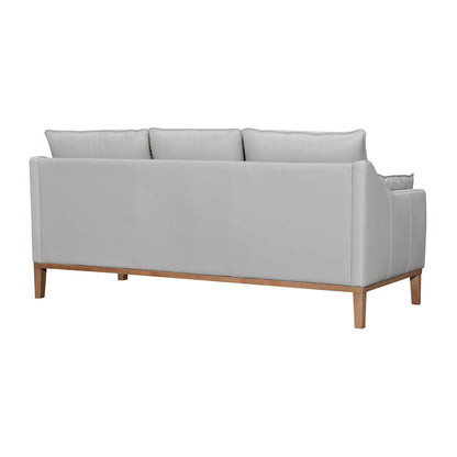 Modway Furniture 87" Gray Leather Sofa with Removable Cushions and Elegant Brown Legs for Luxurious Comfort -546408-HOMEROOTS