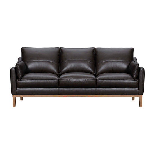 Modway Furniture 87" Dark Brown Leather Sofa with Plush Toss Pillows - Elegant Comfort and Durable Design! - 546409-HOMEROOTS