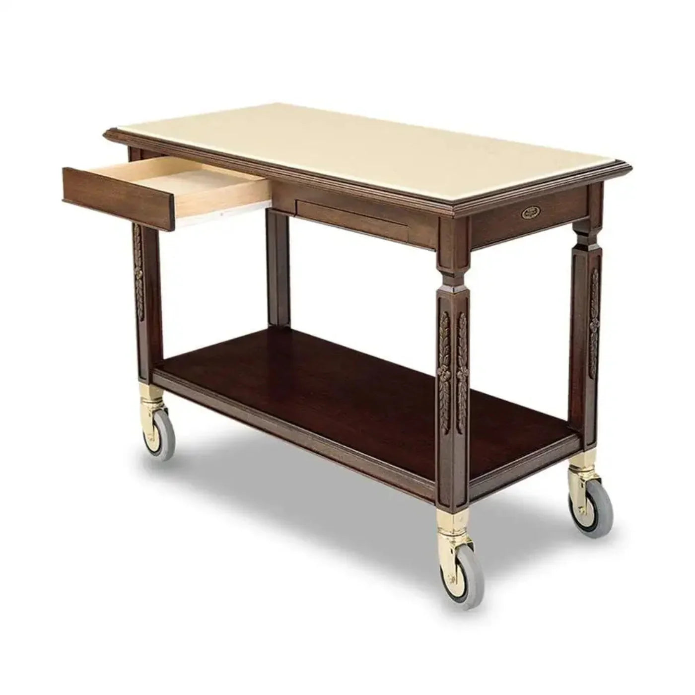 Forbes Industries 5520 21" Hardwood Service Cart - Solid Wood Square Legs - 5520