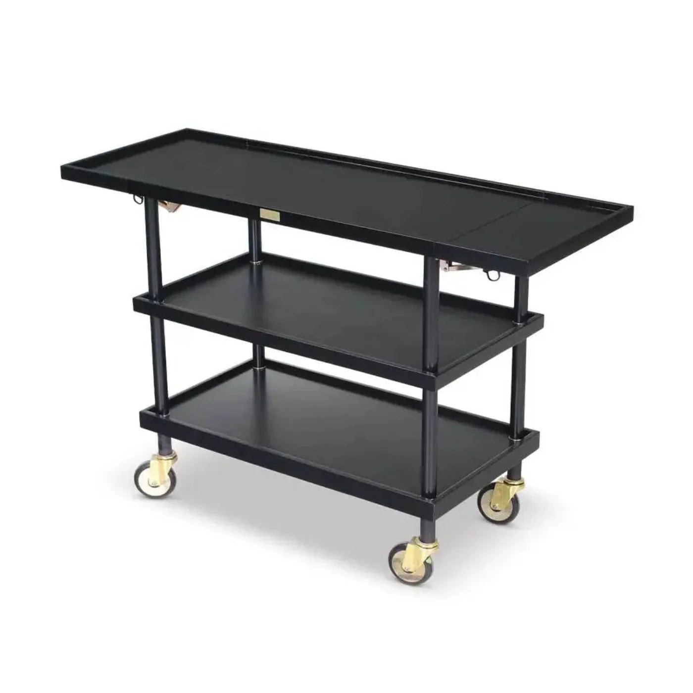 Forbes Industries 5524 17" Slimline Service Cart Wood Veneer Shelves Drop Leaves - 5524