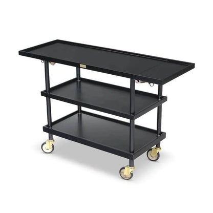 Forbes Industries 5524 17" Slimline Service Cart Wood Veneer Shelves Drop Leaves - 5524