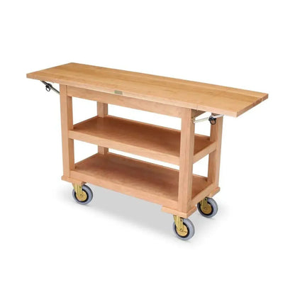Forbes Industries 5529 16" Hardwood Service Cart - Solid Wood Square Legs - 5529