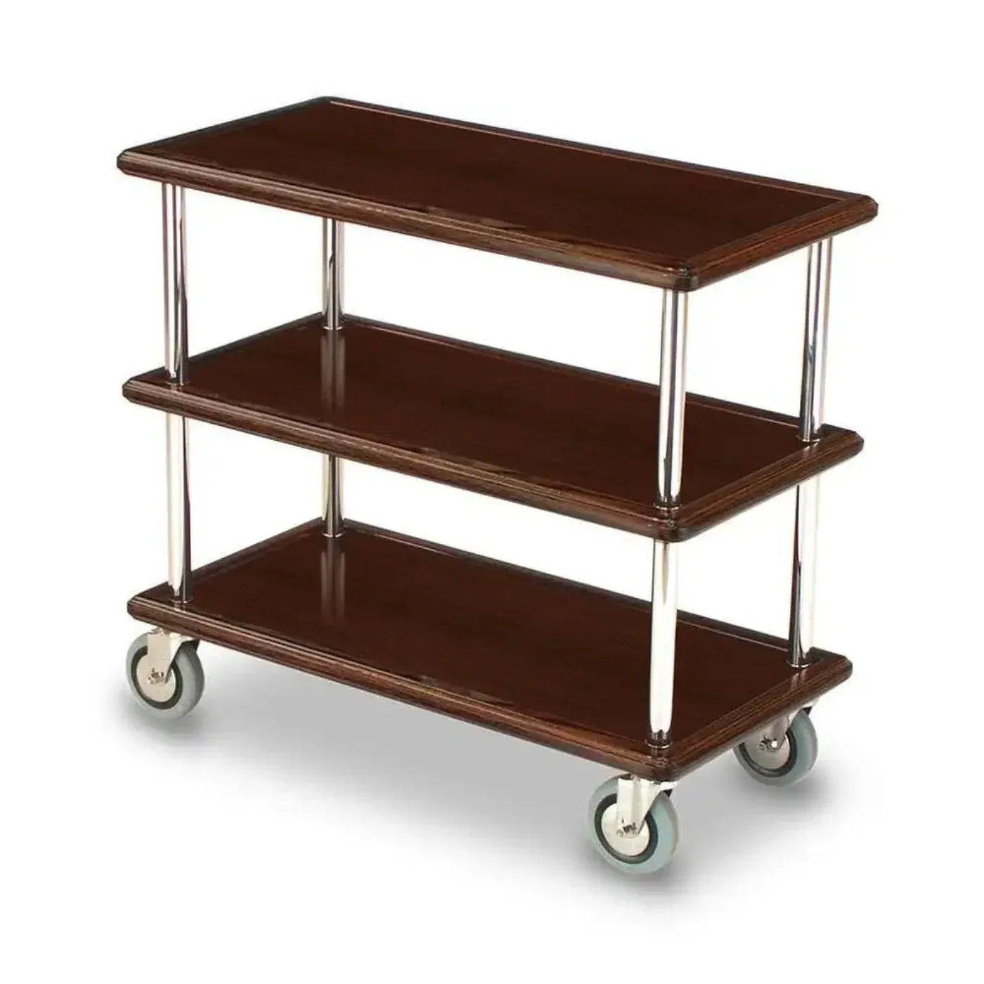 Forbes Industries 5530 18" Hardwood Service Cart - Three Wood Veneer shelves - 5530