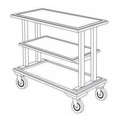 Forbes Industries 5534 18" Hardwood Service Cart - Open W/Solid Wood - 5534