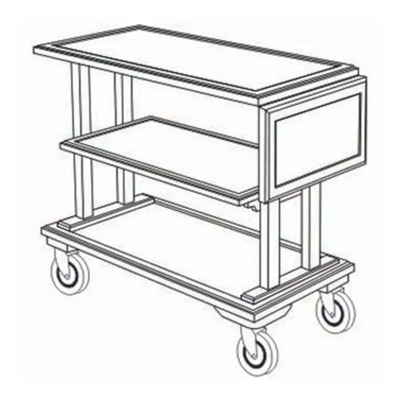 Forbes Industries 5535 18" Hardwood Service Cart - Open W/Solid Wood - 5535
