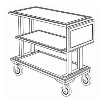 Forbes Industries 5535 18" Hardwood Service Cart - Open W/Solid Wood - 5535