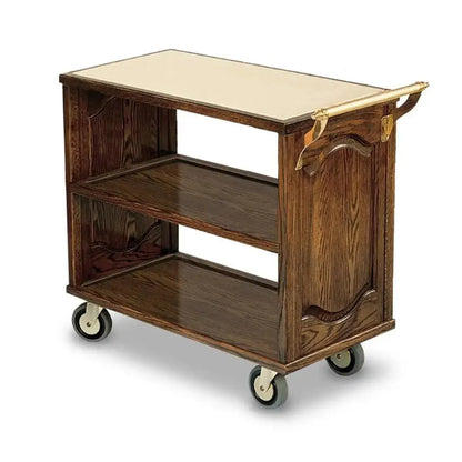Forbes Industries 5557 19" Hardwood Service Cart - Solid Ends W/Raised Beveled Panels - 5557