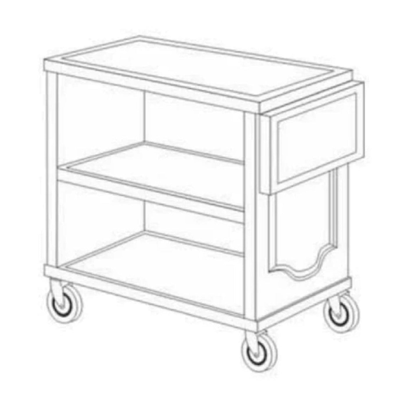 Forbes Industries 5562 19" Hardwood Service Cart - Solid Ends W/Raised Beveled Panel - 5562