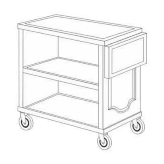 Forbes Industries 5562 19" Hardwood Service Cart - Solid Ends W/Raised Beveled Panel - 5562