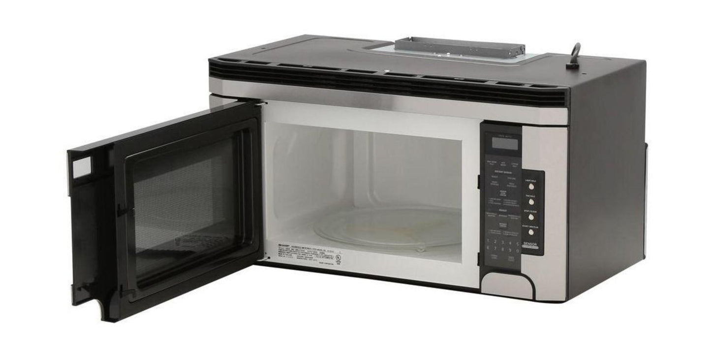 SHARP  1.5 cu. ft. 1000W Sharp Stainless Steel Over-the-Range Carousel Microwave Oven - R1514TY-KT