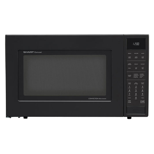 SHARP  1.5 cu. ft. 900W Sharp Matte Black Carousel Convection Microwave Oven - SMC1585BB-KT