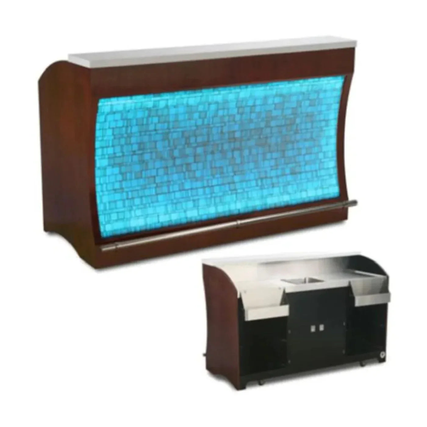 Forbes Industries 5773-6-Glass Tile 33.5" Luxe Mobile Bar - Glass Tile Front - 5773-6-Glass Tile