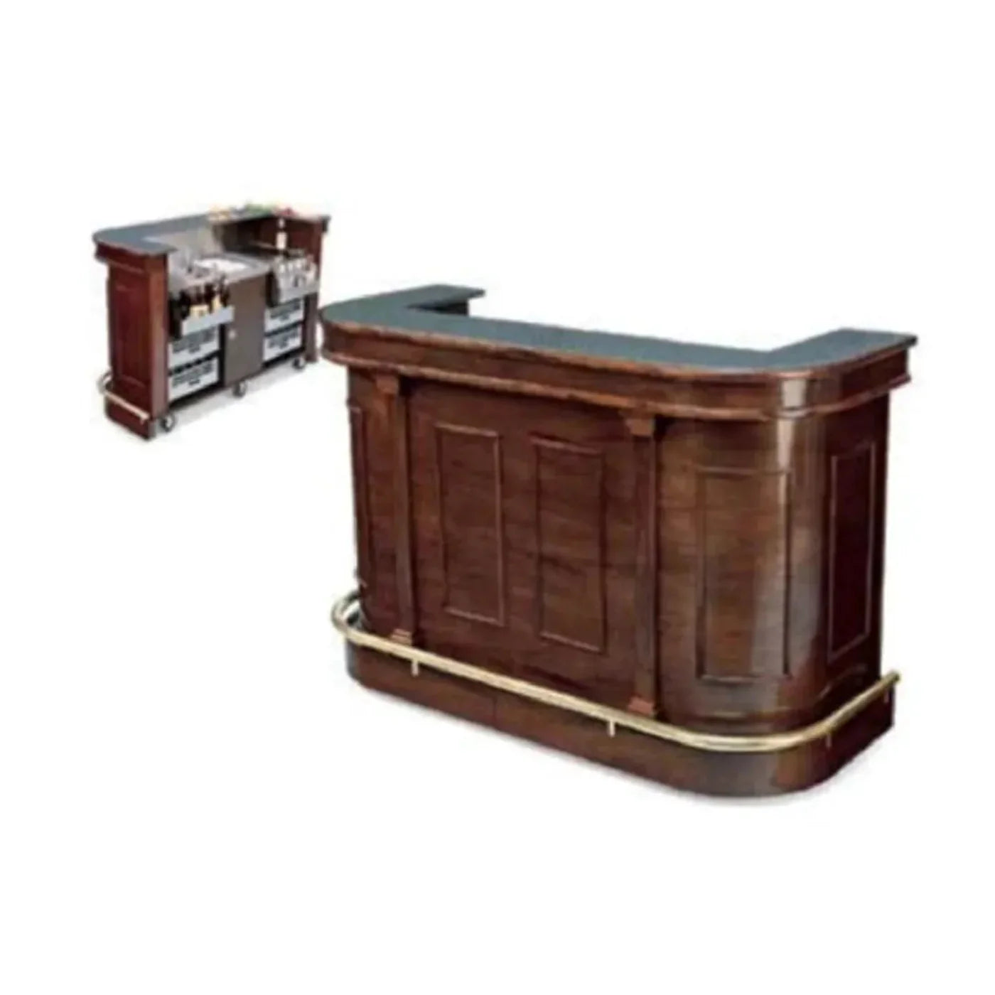Forbes Industries 5776-8 29" Hardwood Mobile Bar - Double Sink, Avonite Top - 5776-8