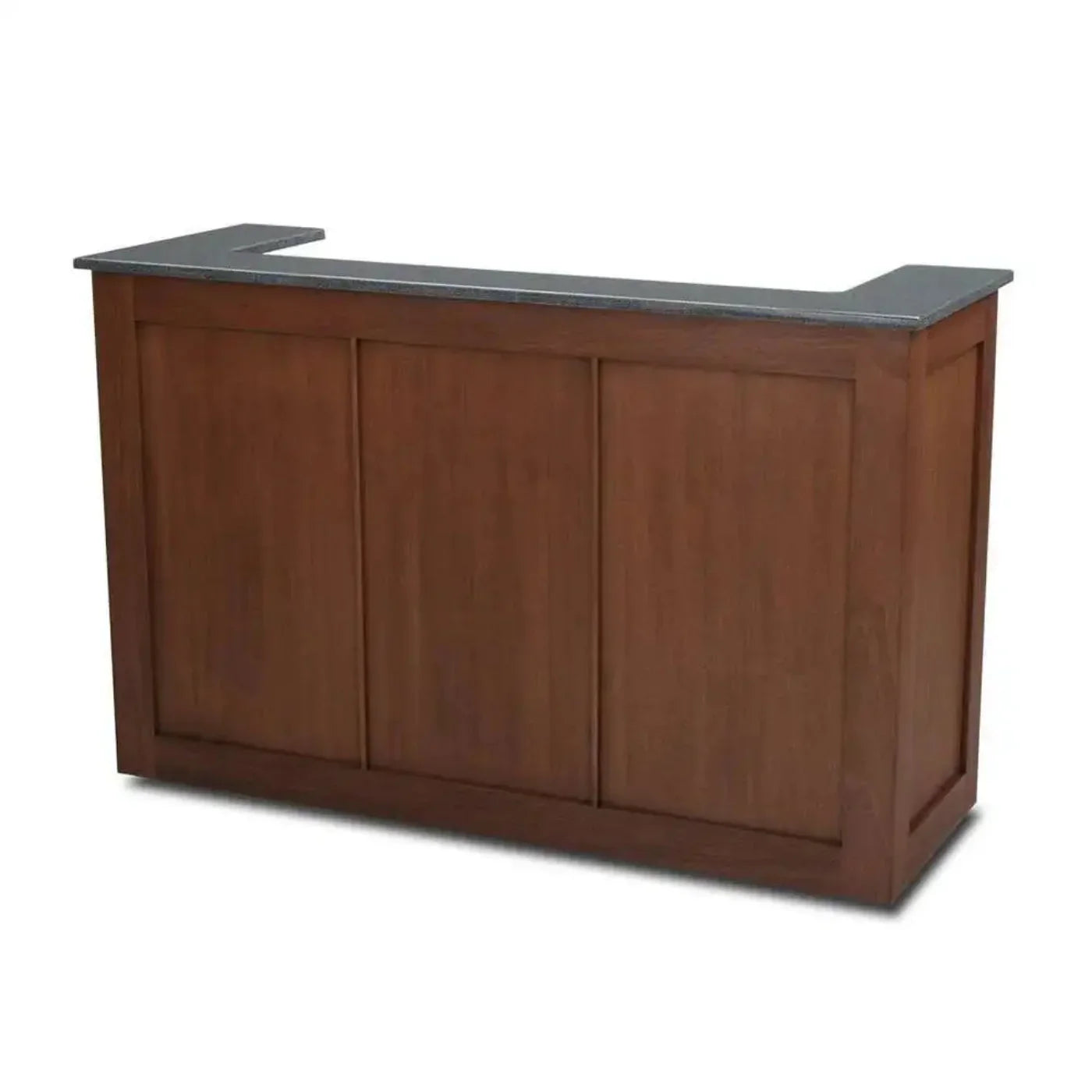 Forbes Industries 5789-6 72" Hardwood Mobile Bar, 6 Ft. Traditional Shape, Stainless Steel Work Counter and Sink with Drain - 5789-6
