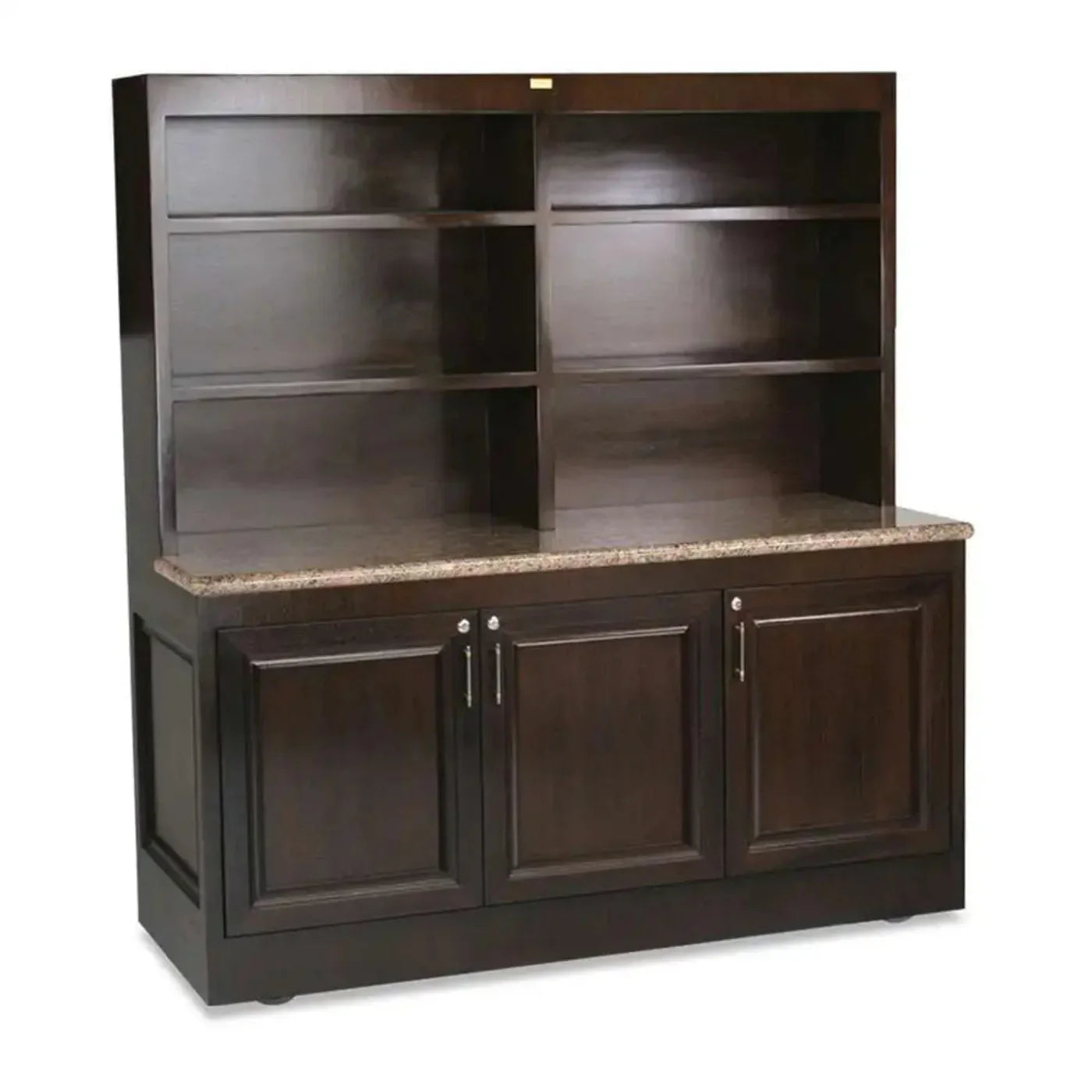 Forbes Industries 5870 72" Hardwood Back Bar, Avonite Countertop Wood Veneer Cabinet W/three Enclosed Storage Sections - 5870