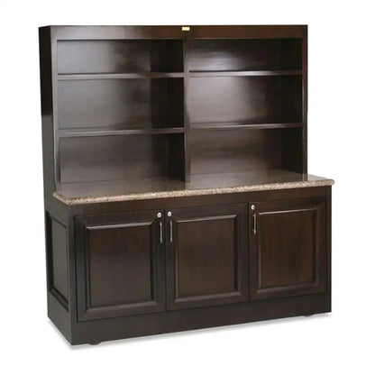 Forbes Industries 5870 72" Hardwood Back Bar, Avonite Countertop Wood Veneer Cabinet W/three Enclosed Storage Sections - 5870