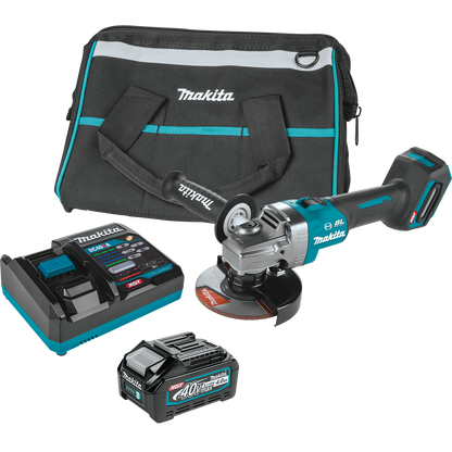 MAKITA 40V Max XGT GAG01M1 Brushless Cordless 4‑1/2” / 5" Angle Grinder Kit, with Electric Brake (4.0Ah) - GAG01M1