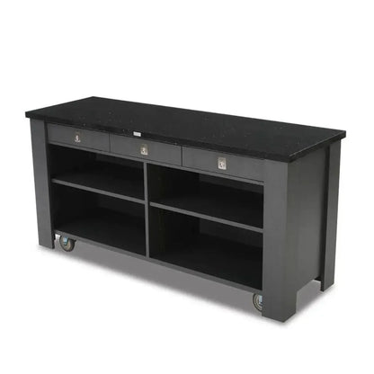 Forbes Industries 5986 24" Wood Veneer Waiter's Station with Avonite Top, Drawers, Shelves & Mobile Cabinet - 5986